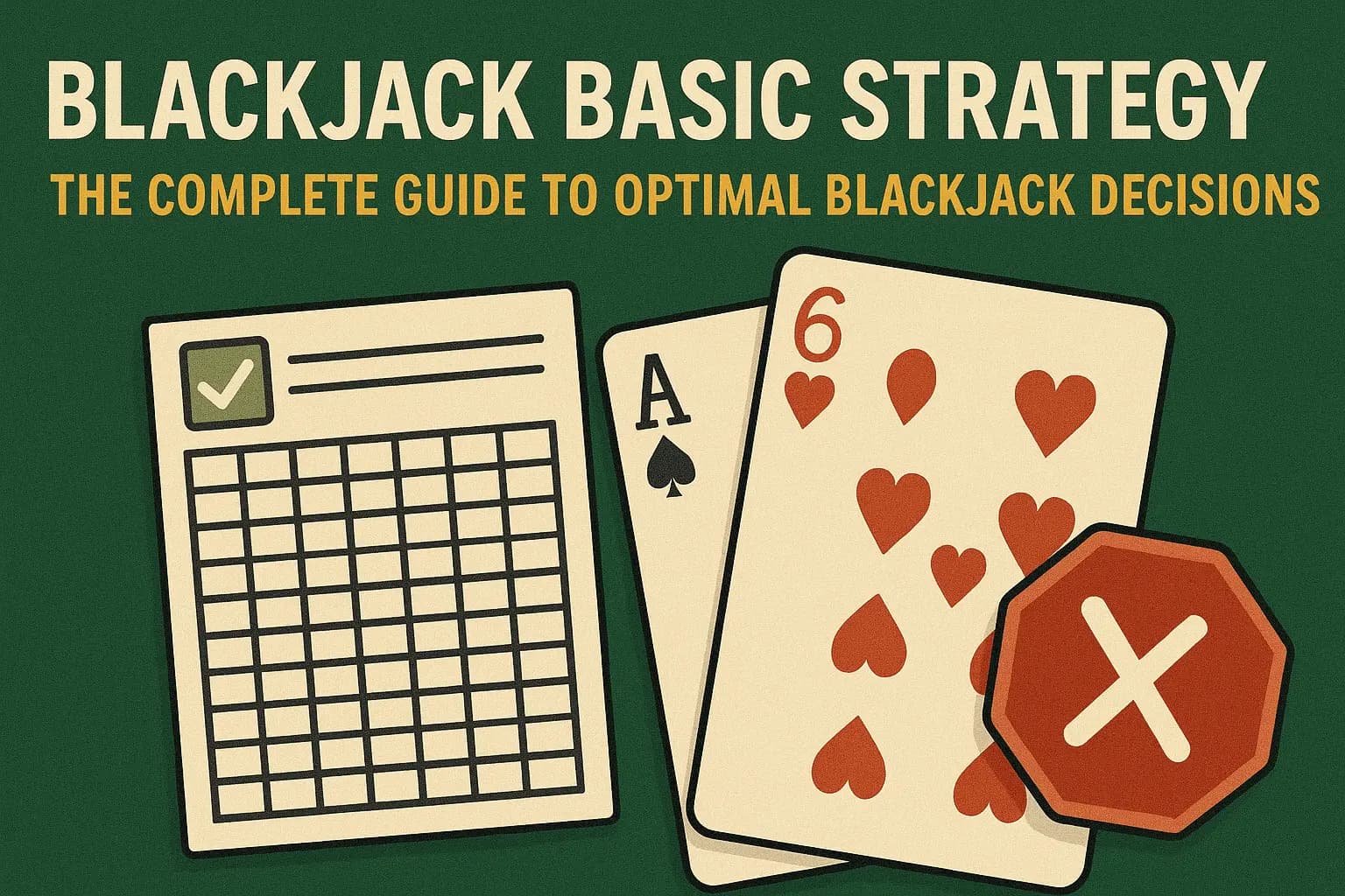Complete blackjack basic strategy guide with charts and optimal plays