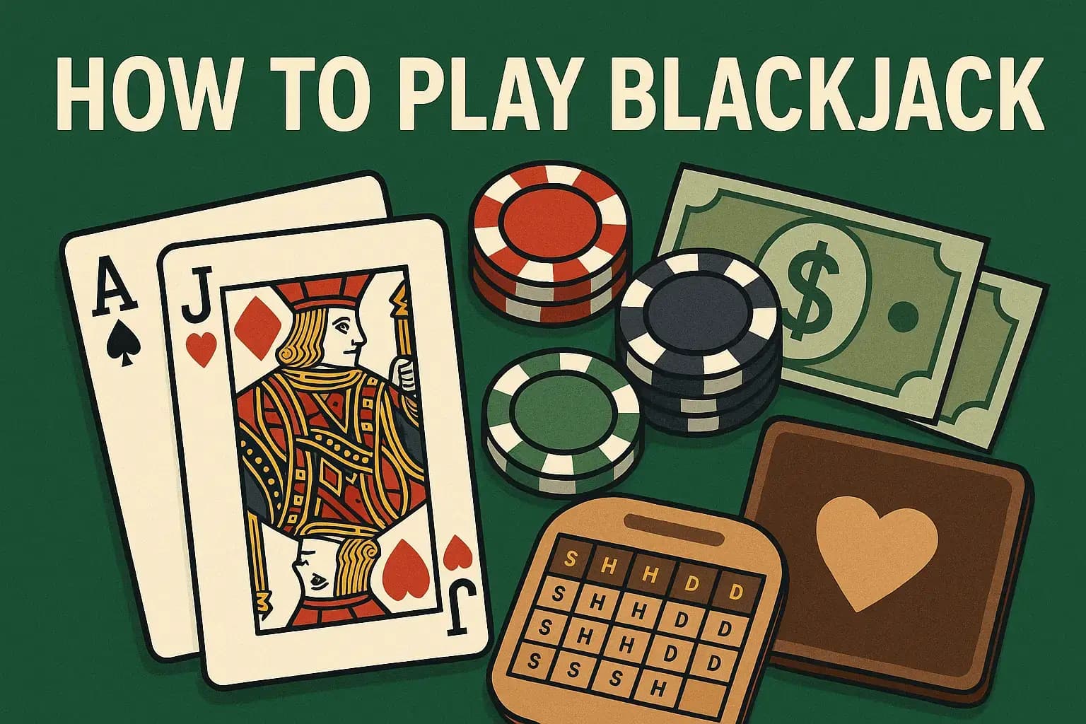 Professional blackjack table with cards and chips ready for play